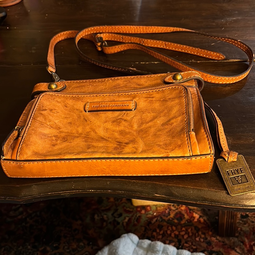 Frye Tan Leather Messenger Bag